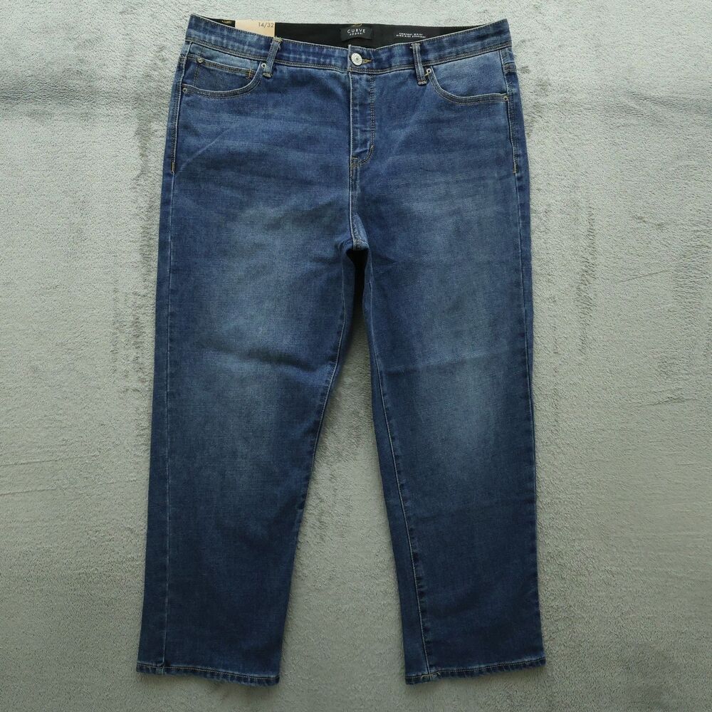 Curve Appeal Jeans Women's Size 14/32 High-Rise Straight Denim 26.5" Inseam NWT